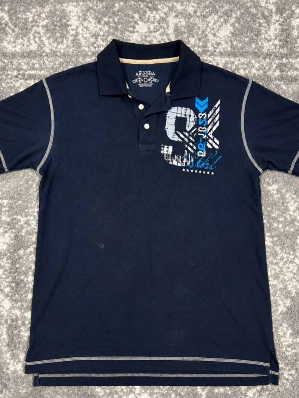 Arizona Navy Graphic Polo Shirt Short Sleeve